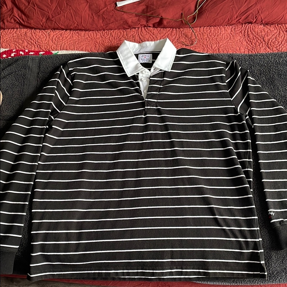 Classic Black and White Striped Men’s Rugby Shirt from Noah NYC